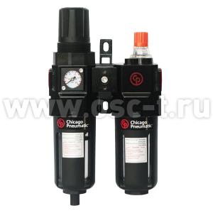 Масловлагоотделитель + лубрикатор + манометр (модульная группа) 1/4" BSP Chicago Pneumatic (арт. 8940171927