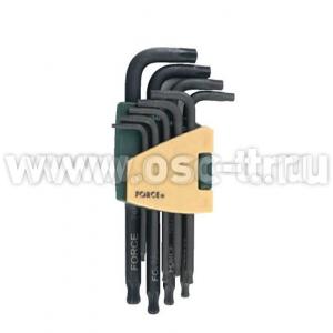 FORCE Набор TORX Г-обр.  9 предметов (Т10-Т50) №5098LB с шаром (арт: 5098LB)