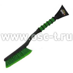 Щетка снегоуборочная COOL SNOW TOOL 532PRG со скребком зеленая 64см (арт. 63621)